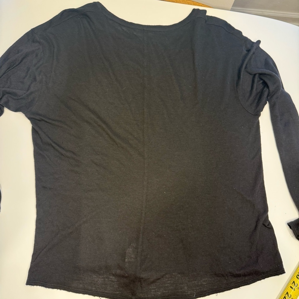 Vince Angora Modal Black Top Raw Hem - Picture 4 of 8
